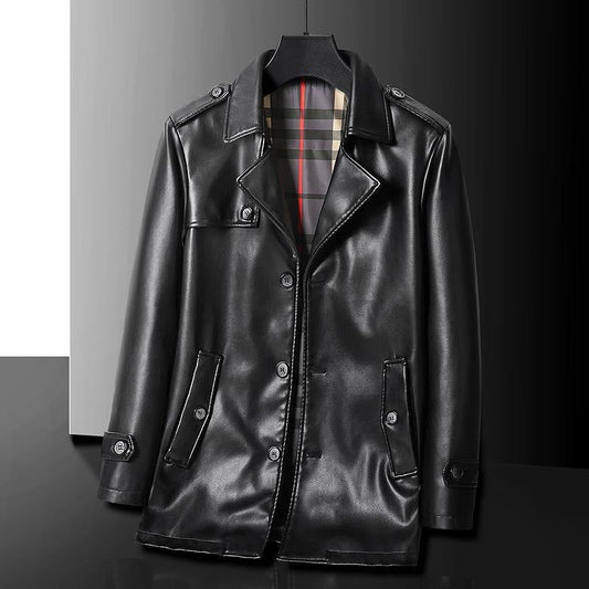 Dave Harrington Mid Length Leather Jacket