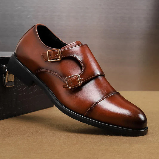 Dan Anthony Leather Monk Shoes