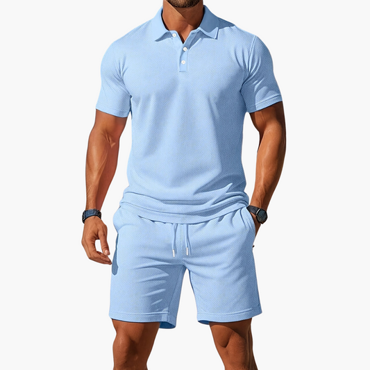 Marcus Waffle Knit Polo Set
