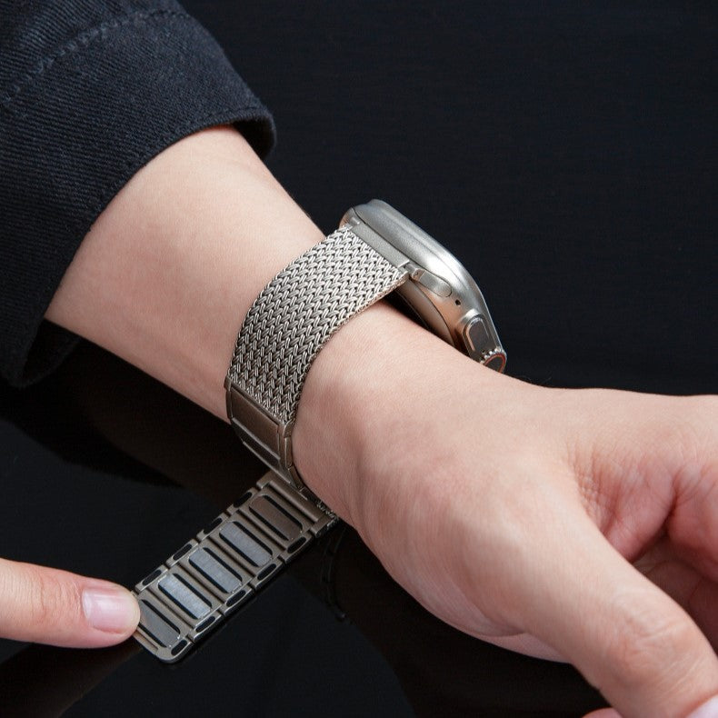 Heritage Braided Stainless Steel Apple Watch Band