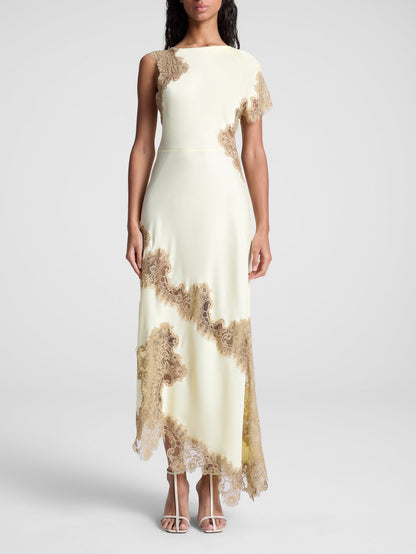 Satin and Lace Maxi Dress