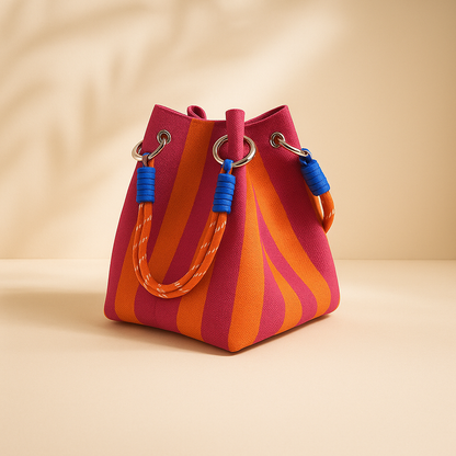 Violet Woven Bucket Bag