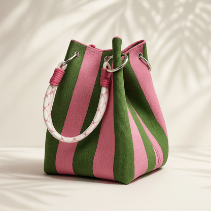 Violet Woven Bucket Bag