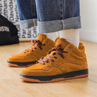 Henry Collins Mid-Top Leather Sneakers