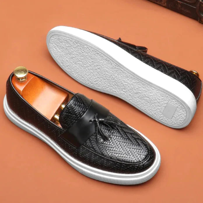 Lorenzo Don Embossed Leather Loafers