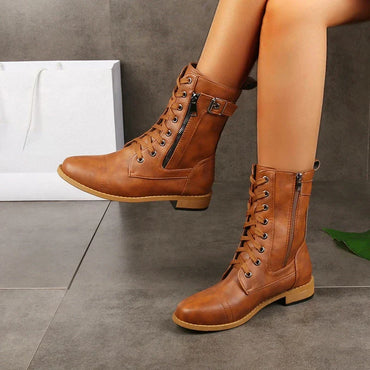 Clara Woods Leather Moto Boot