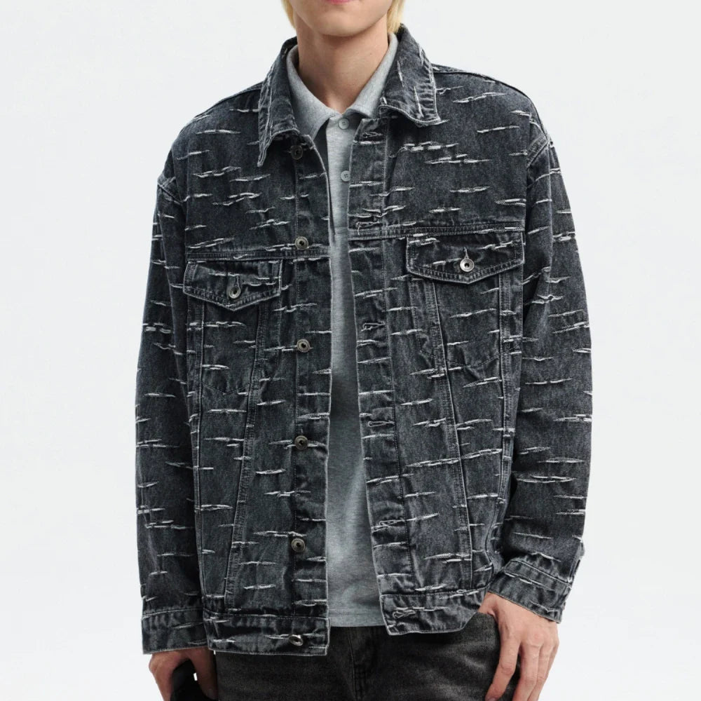 Jackford Distressed Denim Jacket