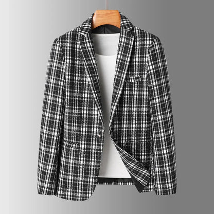 Jacob Mason Plaid Wool Blazer