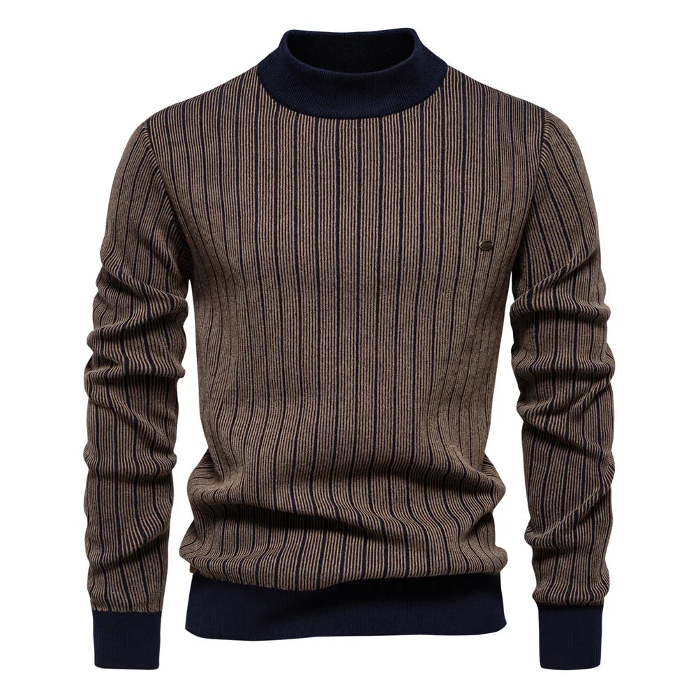 Ethan Cole Striped Cotton Sweater