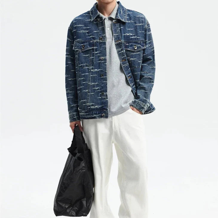 Jackford Distressed Denim Jacket