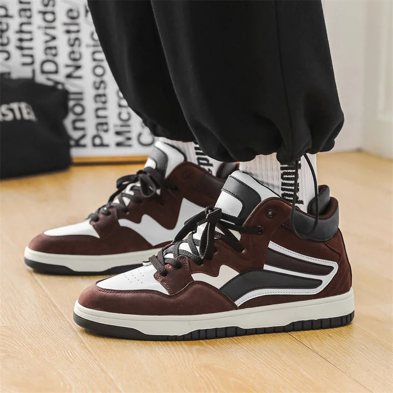 Henry Collins Mid-Top Leather Sneakers