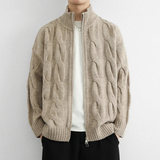 Jacob Mason Cable Zip Cardigan