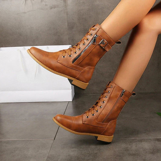 Clara Woods Leather Moto Boot