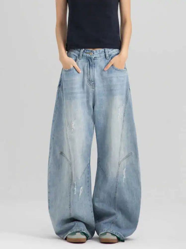 Clara Woods Wide Leg Denim Trousers
