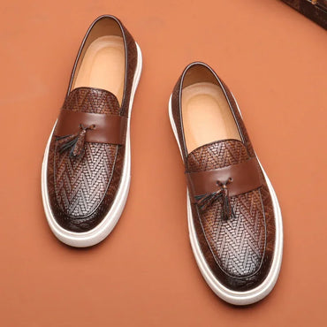Lorenzo Don Embossed Leather Loafers