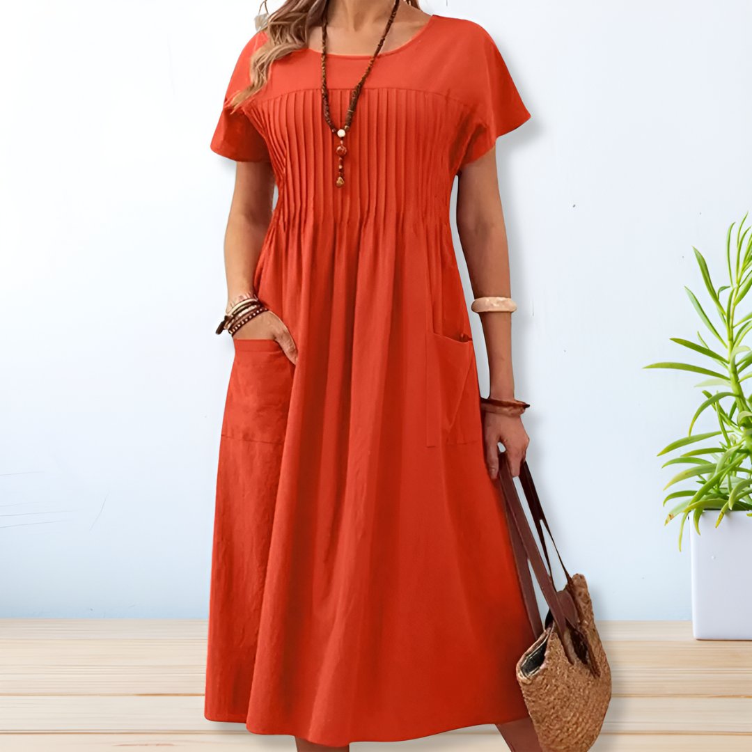 Charlotte Langford Pleated Dress
