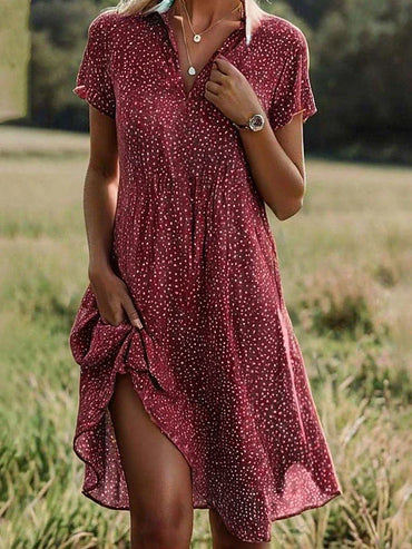 Lily Collins Printed Dress