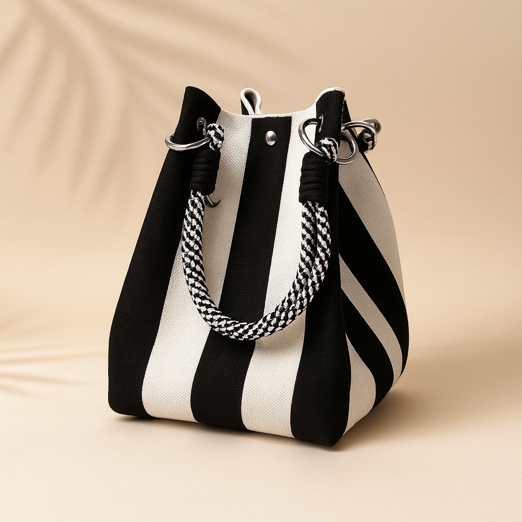Violet Woven Bucket Bag